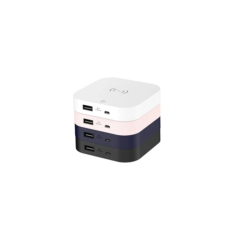 custom logo 5w 4000mah mini portable cube wireless charger power bank