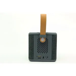 New style Japan table stand square stereo bass wireless bluetooth portable cube fabric speaker