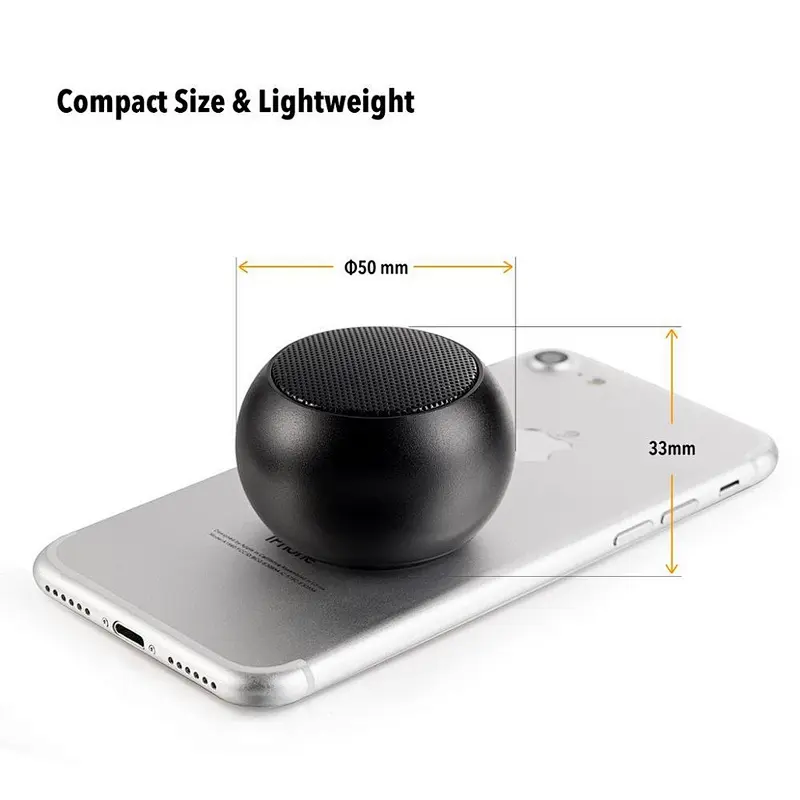 Eonline Metal Bluetooth Mini Speaker Wireless Portable Soundbox TWS True Wireless Loudspeaker Outdoor Speakers