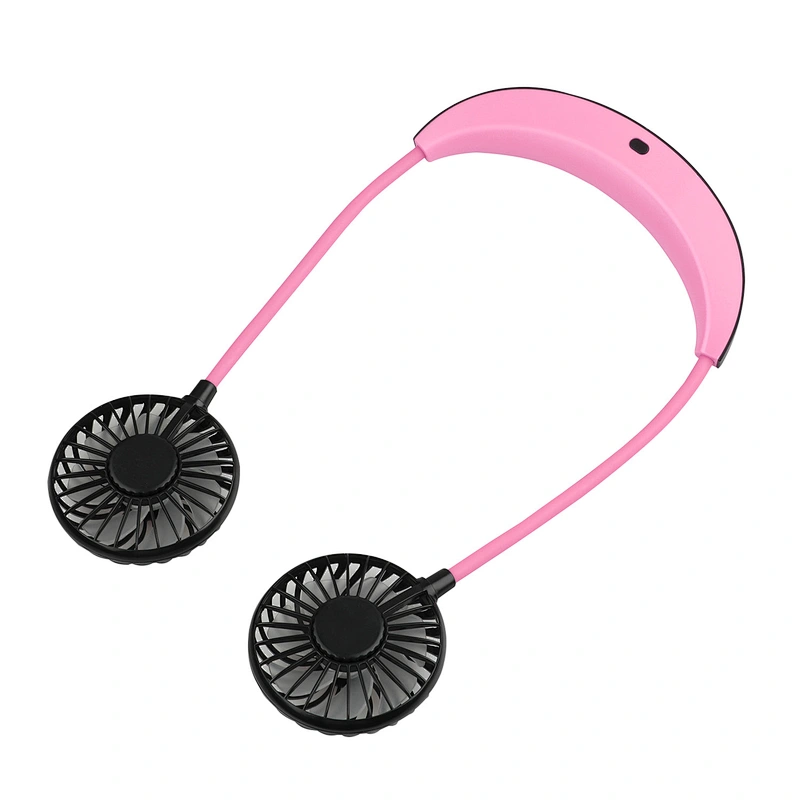 New Design Sports Outdoor Cooling Fans Foldable USB Rechargeable Neckband Neck Band Lazy Neck Fan Mini Fan