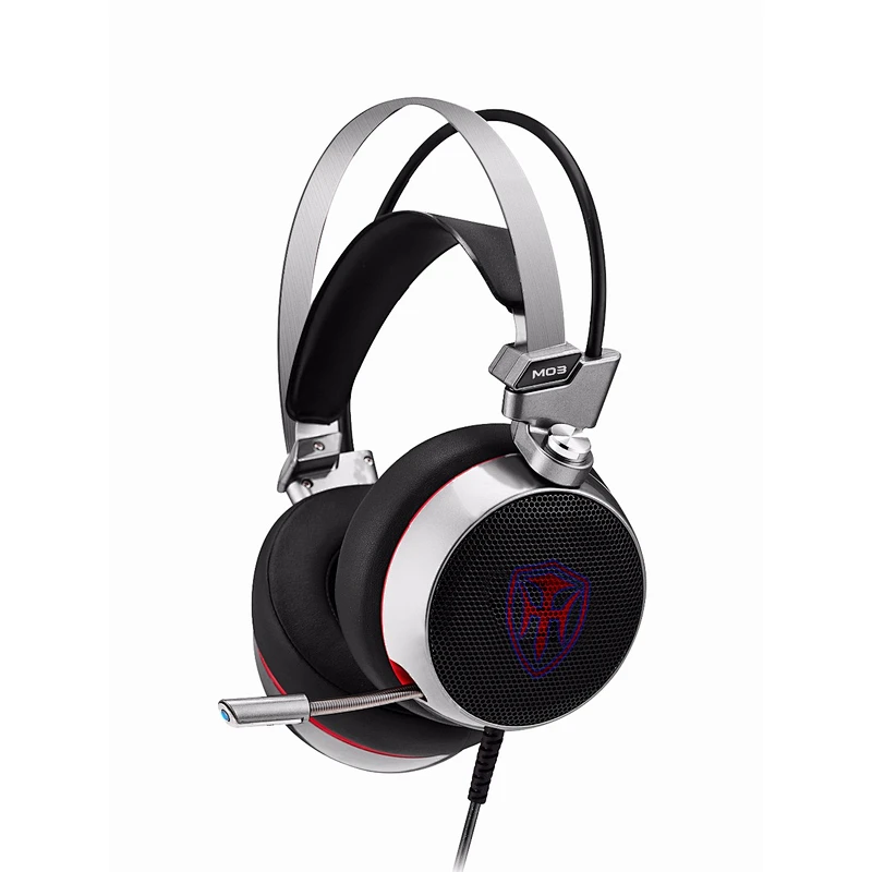 Noise cancelling led light gamer headphones headset microphone