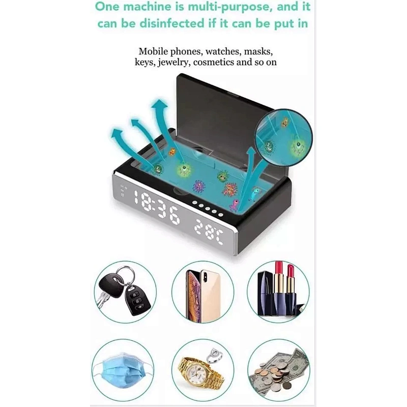 KINGSTAR Led display clock function wireless charger disinfection uv light disinfection box