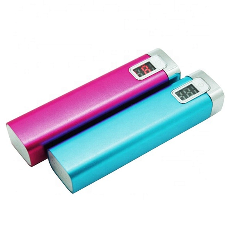LCD Mini Slim Phone Charger Pocket Portable Small Lipstick Power Bank 2600MAH