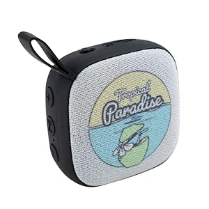 OEM customized outdoor sports computer subwoofer blue tooth full printing portable bluetooth mini square fabric bt speaker