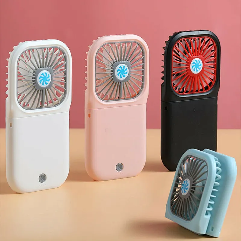 2 in 1 mini portable stand table Foldable Adjustable rechargeable handheld fan with power bank