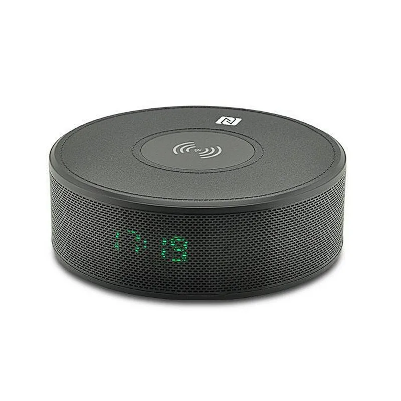 Lcd time display round smart wireless speaker