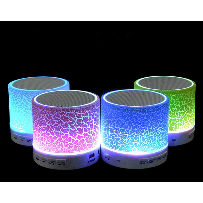 colorful light wireless round mini led speaker
