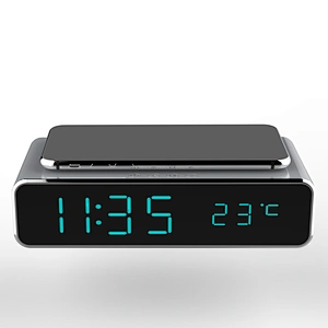 2018 Hot Sale Temperature Display Alarm Clock Wireless Charger