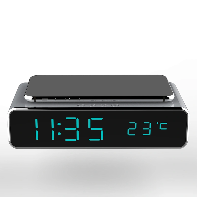 2018 Hot Sale Temperature Display Alarm Clock Wireless Charger