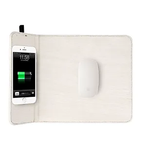 Portable Pu Leather QI Mouse Pad Wireless Charger