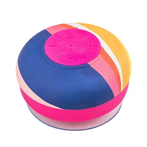 OEM home theater portable Customized compact wireless full printing mini shower round waterproof speaker with suction cup