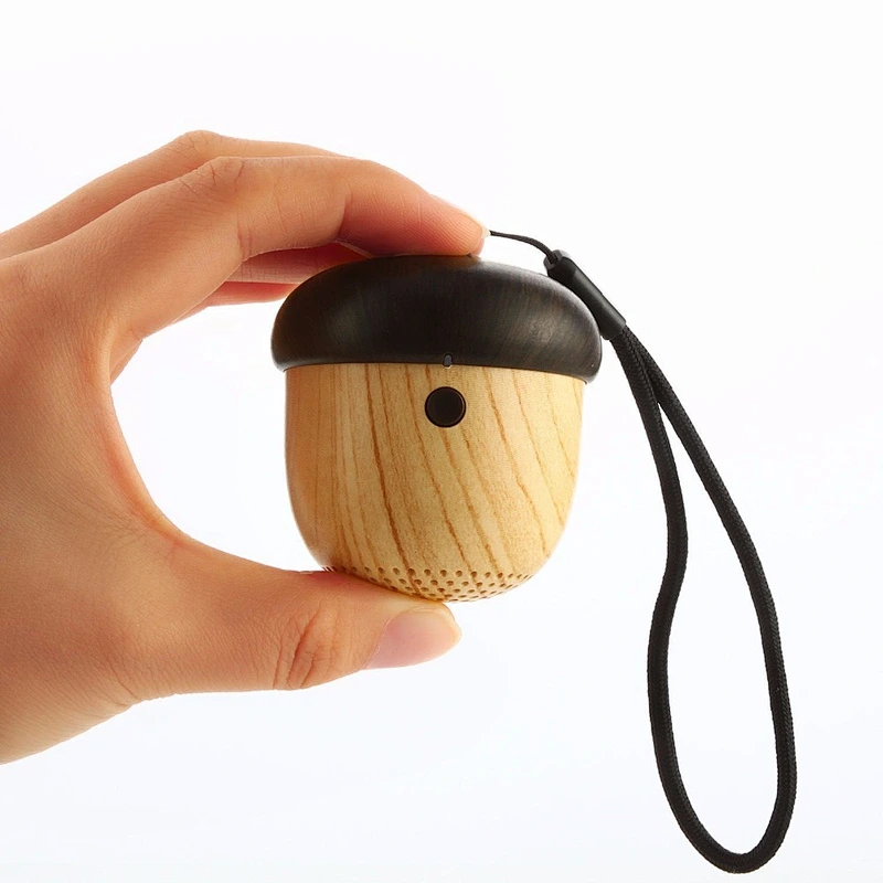 portable nut mini wooden wireless speaker