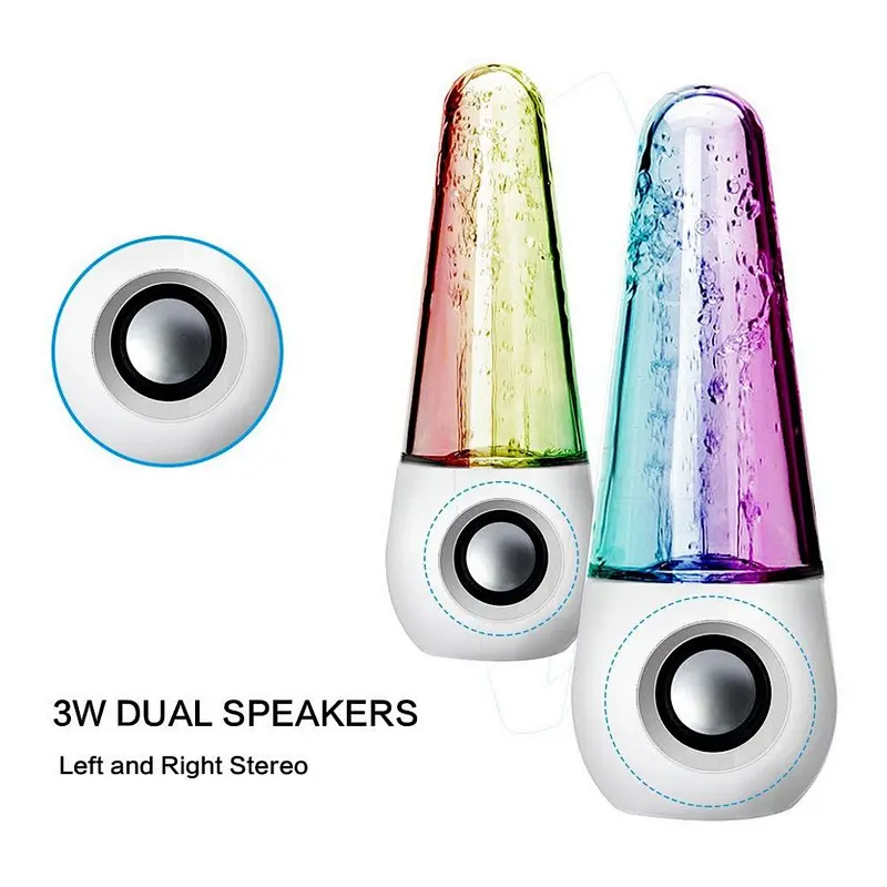 Mini Double Bluetooth Wireless Led Light Fountain Wireless Tower Water Dancing Speaker