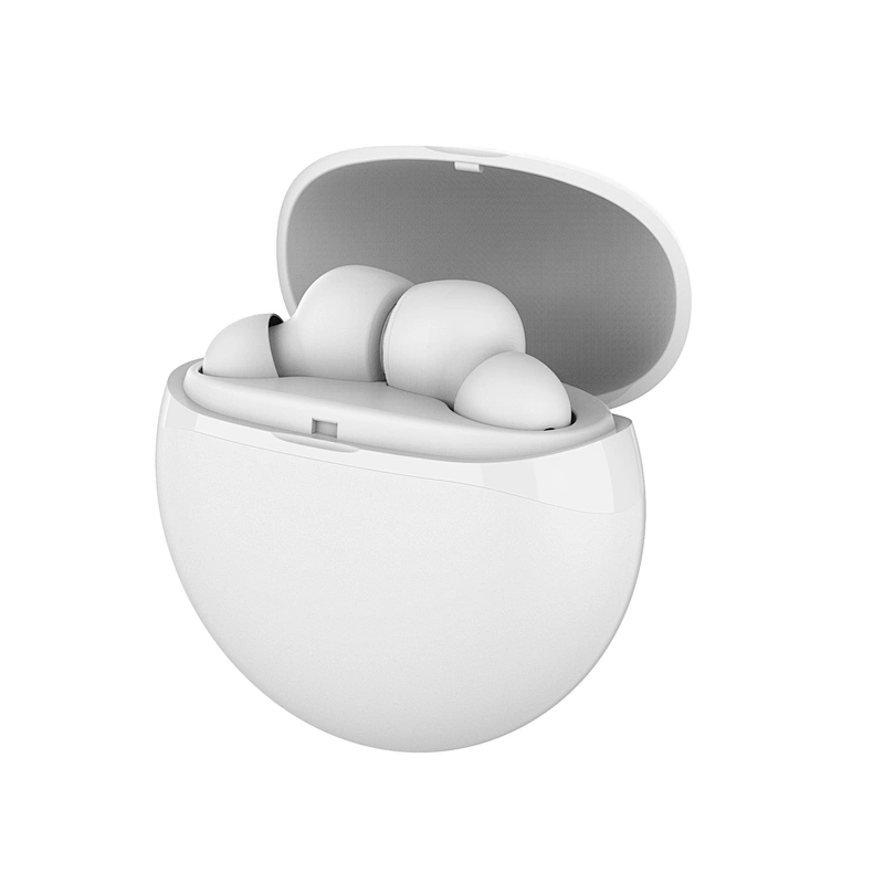 wireless headphone with charging case mini stereo round shape in ear tws earbuds