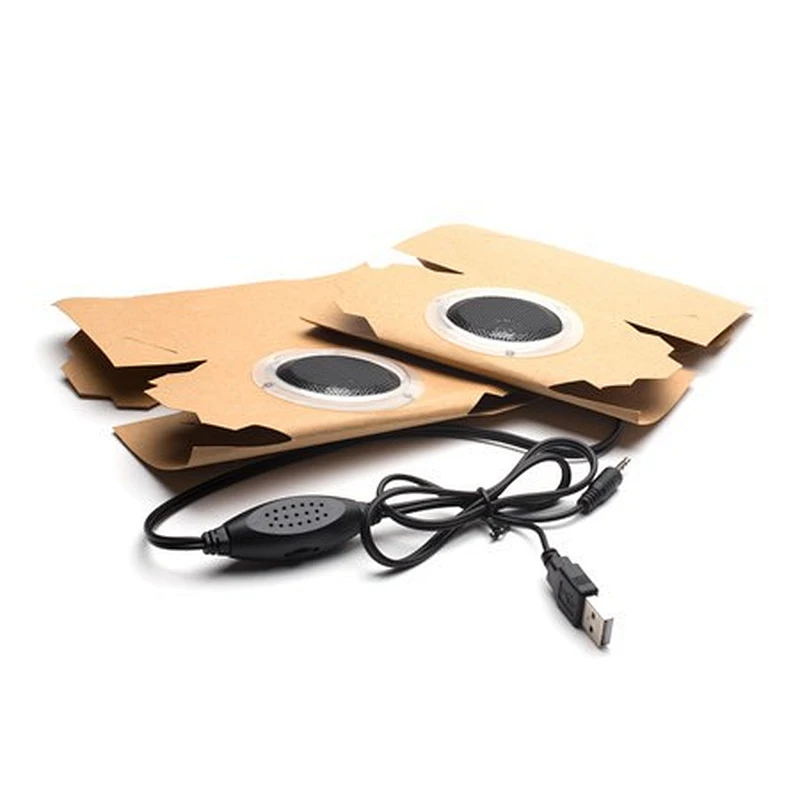 Promotion Gifts Light Weight Cube Wired Foldable Speaker Paper