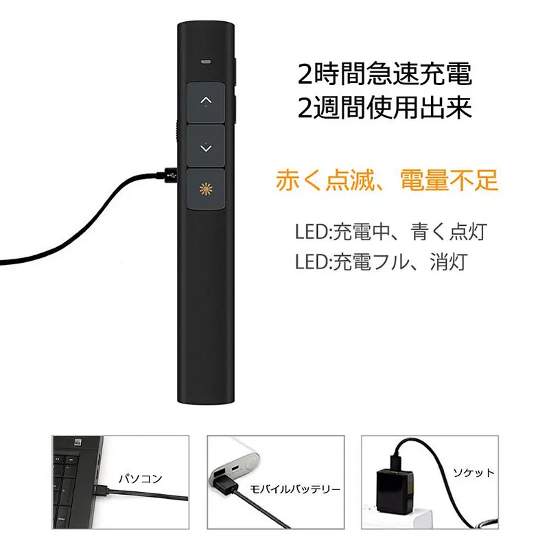 2.4GHZ USB wireless PPT presentation presenter with Red beam 2mw