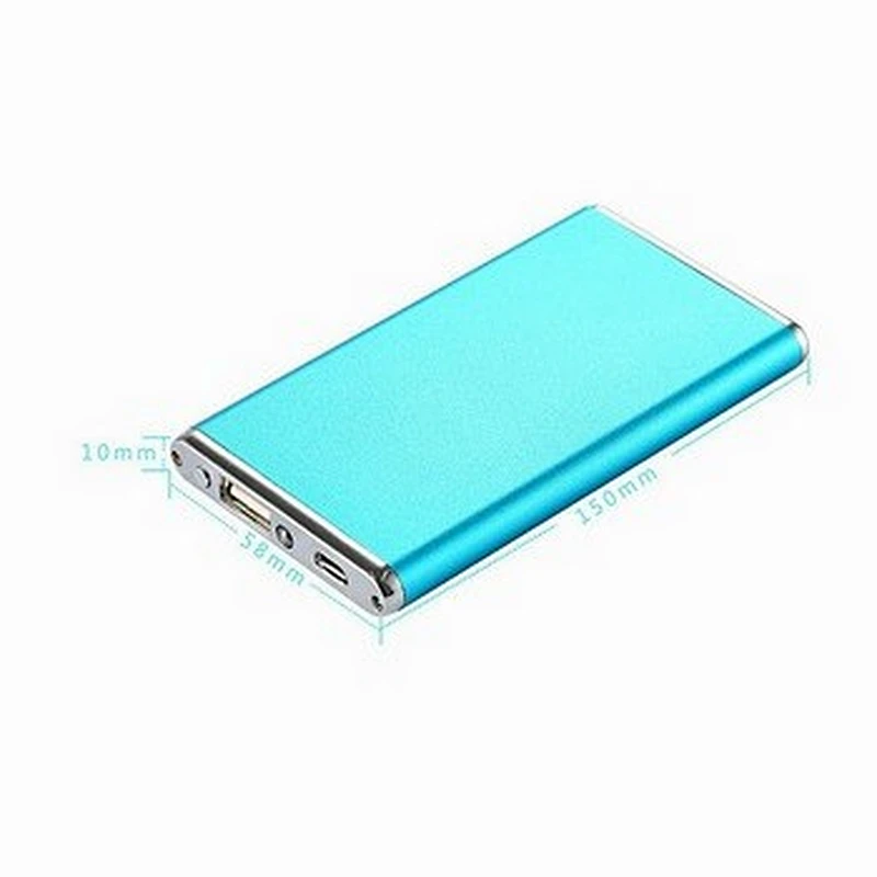 USB charge aluminium casing custom Mobile power bank 2000mah