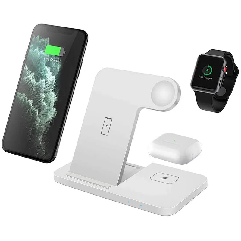 3 in I 15W Wireless Charging Station Fast Charge for IPhone IWatch Airpods