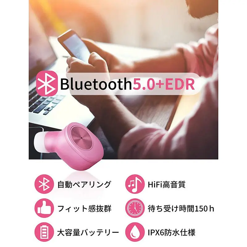 Amazon Mobile Earphone Bluetooth Oem Luxury Pink Stereo Mini Drawing Wireless Earphones With Mic
