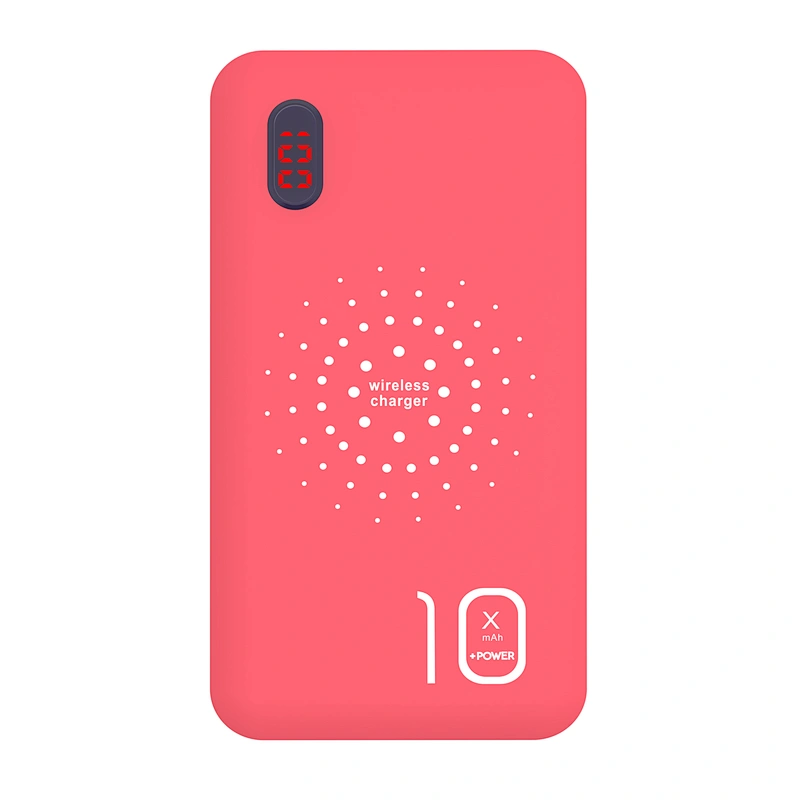 custom logo digital LED display Qi Wireless 3 cables Charger PowerBank  8000mah