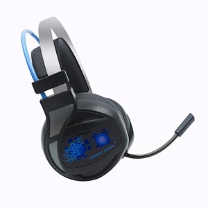 portable 3.5mm LED wired usb gaming headphone with microphone