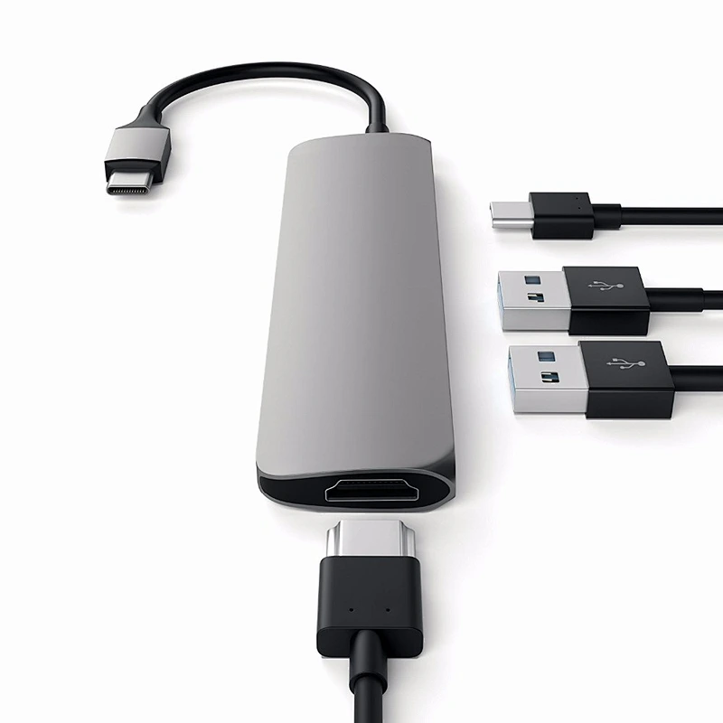 slim aluminum usb 3.0 Type-C Multi-Port Hub Adapter