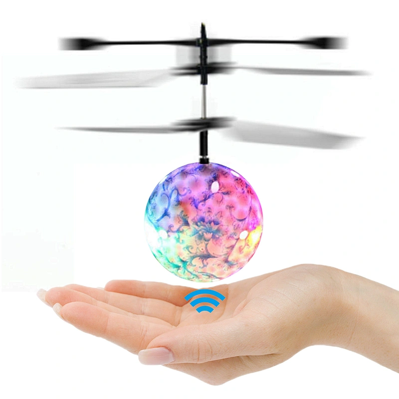 mini infrared inductive led crystal magic rc flying ball helicopter toy