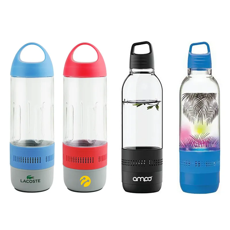 Outdoor Sports Handsfree Plastic USB Rechargeable Portable 400ML Water Bottle Wireless Speaker