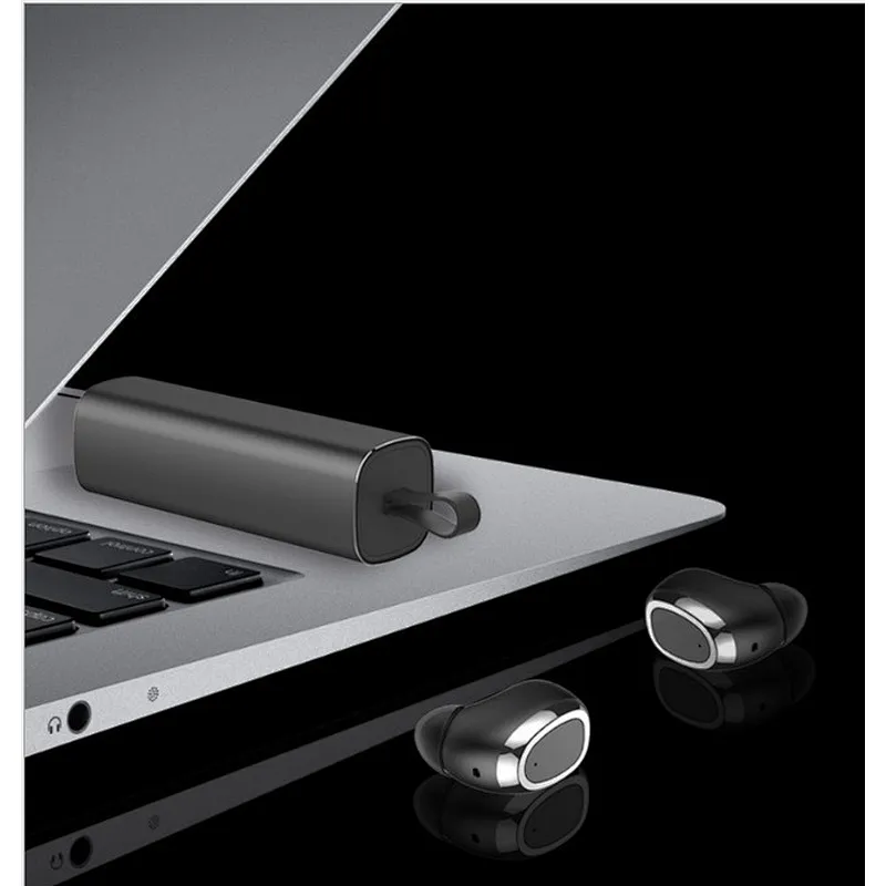 Stereo Bass Pull TWS True Wireless Bluetooth 5.0 Aluminum alloy Earbuds Earphone