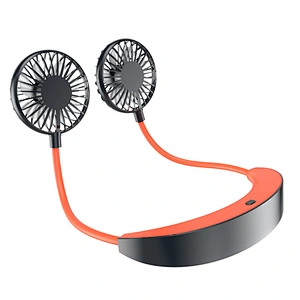Outdoor Sports handfree neck wearing usb recargerable hanging lazy fan