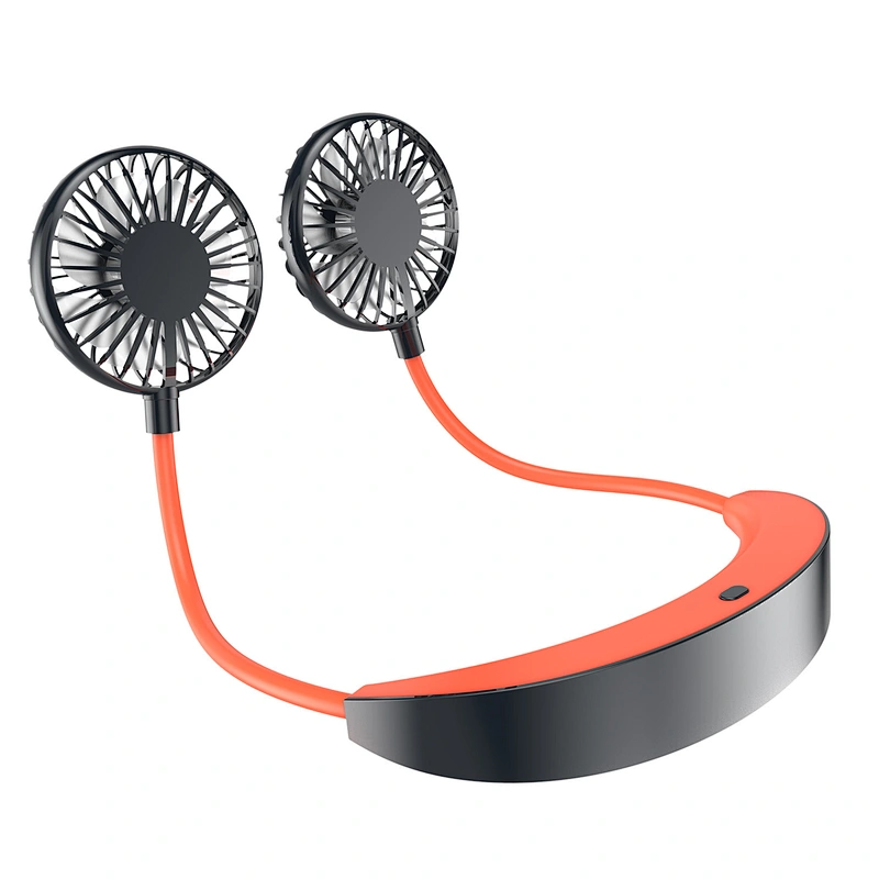 Outdoor Sports handfree neck wearing usb recargerable hanging lazy fan
