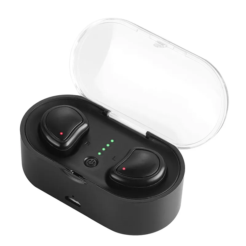 Stereo Noise Canceling Mini Transparent Cover LED True Wireless TWS Earbuds
