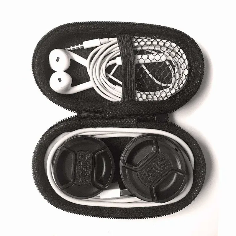 mini earphone cable charger Travel zipper EVA carrying hard case