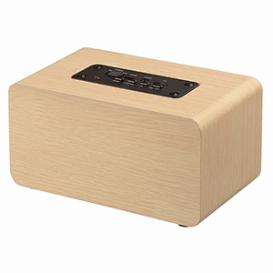 radio home dual driver stereo wooden wireless speaker