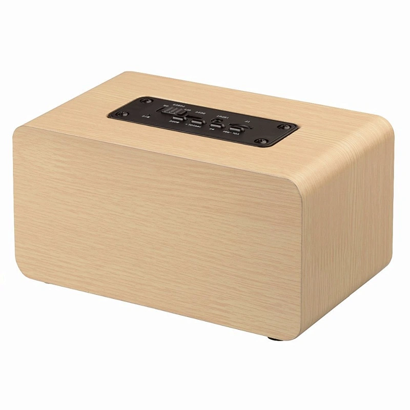 radio home dual driver stereo wooden wireless speaker