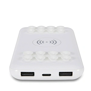 Ultra Thin 8000mah Suction Cup Power Bank Qi Wireless Charger
