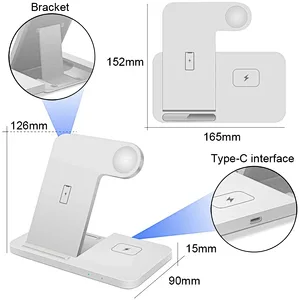 3 in I 15W Wireless Charging Station Fast Charge for IPhone IWatch Airpods