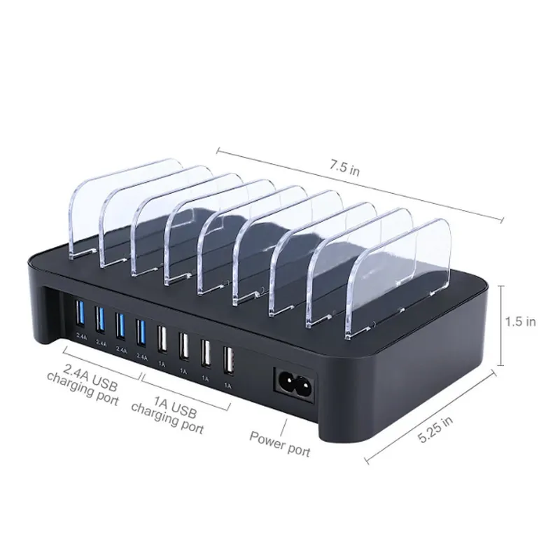 Desktop 8 Ports Multi USB Charging Station For Mobile Phones
