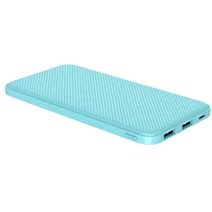 custom logo thin 10000 mah pu leather power bank