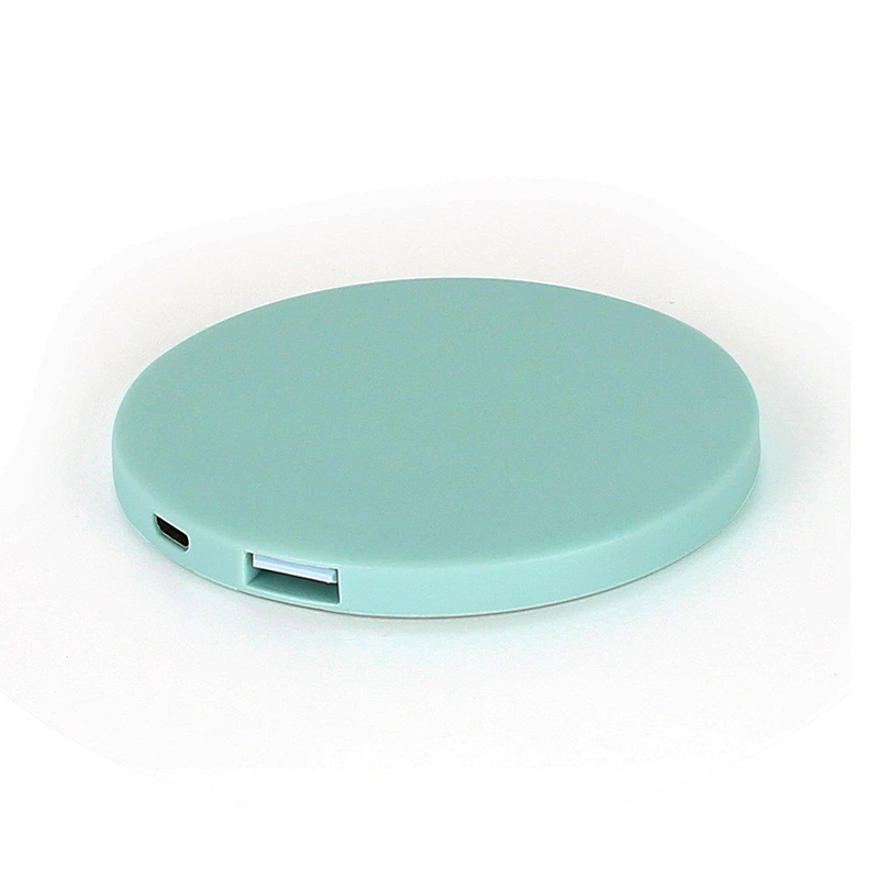 Cheap wholesale customized logo portable charger Round Small Mirror 2000mah charger