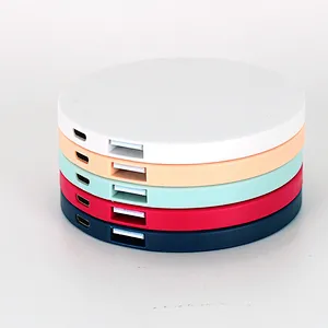 Cheap wholesale customized logo portable charger Round Small Mirror 2000mah charger