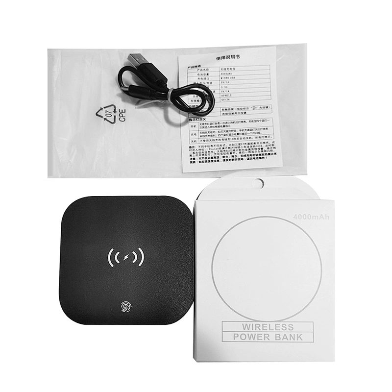 5W Wireless Charging Mini Mobile Power Bank 4000mAh