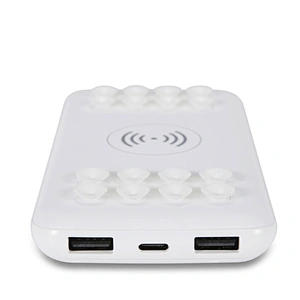 With Suction Cup Antislip 8000mah Qi Wireless Charger Power Bank