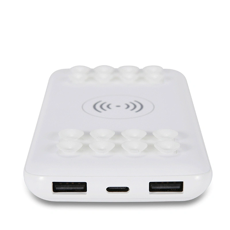 With Suction Cup Antislip 8000mah Qi Wireless Charger Power Bank