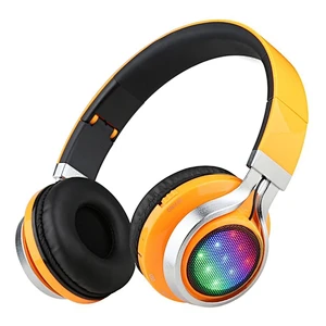 colorful led light headset tf fm wireless microphone headphone