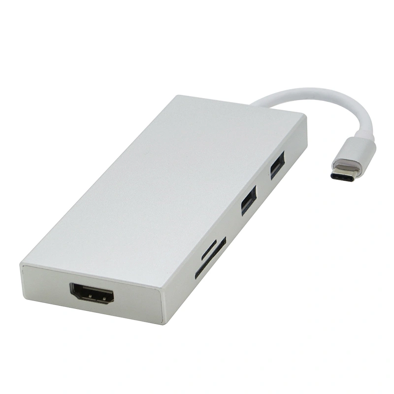 7 in 1 Combo 3 Port USB 3.0 Hub Type C USB 3.1 to 4k x2k Adapter SD TF Card Reader Charging