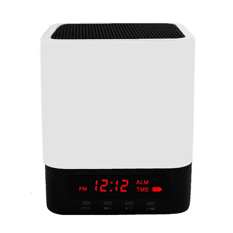 Portable LED ScreenTouch Control  Wireless bluetooth Alarm Clock Speaker