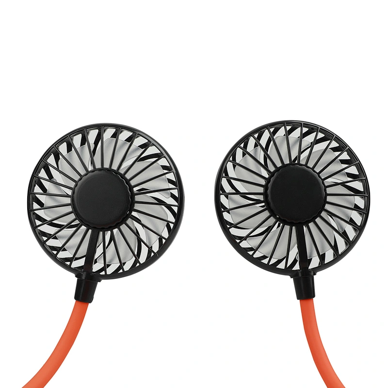 New Design Sports Outdoor Cooling Fans Foldable USB Rechargeable Neckband Neck Band Lazy Neck Fan Mini Fan