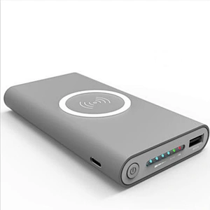 10000mAh Mini QI LED Wireless Phone Charger Power Bank