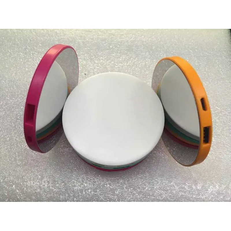 custom logo  pocket Lady  usb charge  round Mirror Power Banks 2000mAh